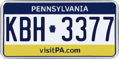 PA license plate KBH3377