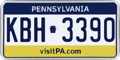 PA license plate KBH3390