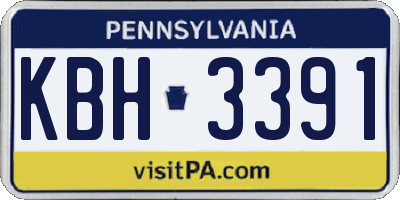 PA license plate KBH3391