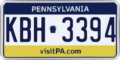 PA license plate KBH3394