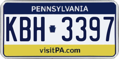 PA license plate KBH3397
