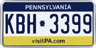 PA license plate KBH3399