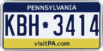 PA license plate KBH3414