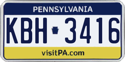 PA license plate KBH3416