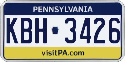 PA license plate KBH3426