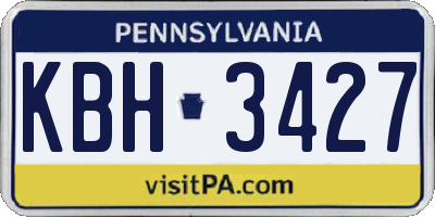 PA license plate KBH3427