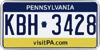 PA license plate KBH3428