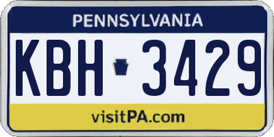 PA license plate KBH3429