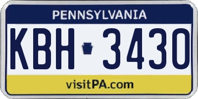 PA license plate KBH3430