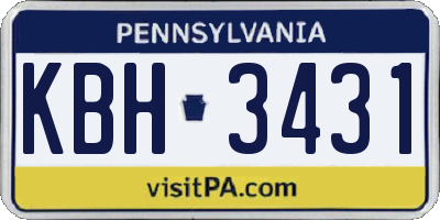 PA license plate KBH3431