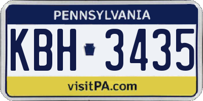 PA license plate KBH3435