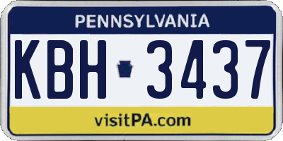 PA license plate KBH3437