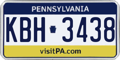 PA license plate KBH3438