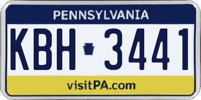 PA license plate KBH3441