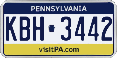 PA license plate KBH3442