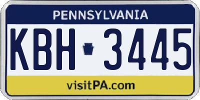 PA license plate KBH3445