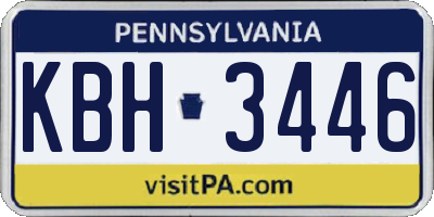 PA license plate KBH3446