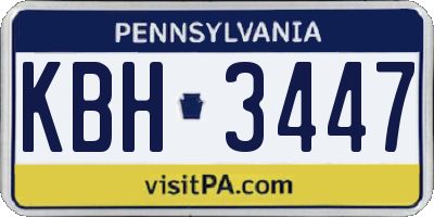 PA license plate KBH3447