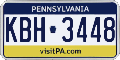 PA license plate KBH3448