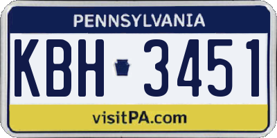 PA license plate KBH3451