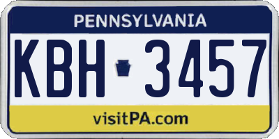 PA license plate KBH3457