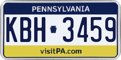 PA license plate KBH3459