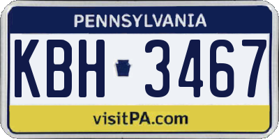 PA license plate KBH3467