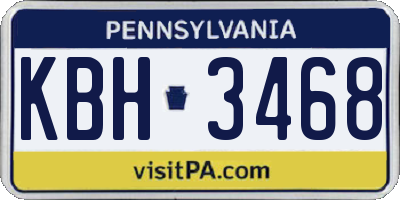 PA license plate KBH3468