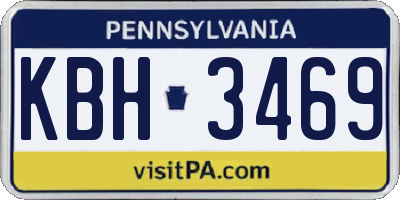 PA license plate KBH3469