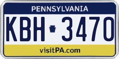 PA license plate KBH3470