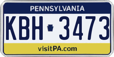 PA license plate KBH3473