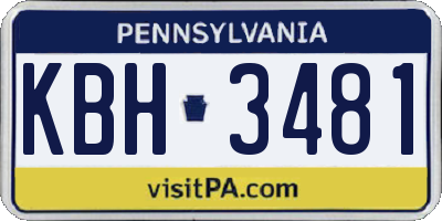 PA license plate KBH3481