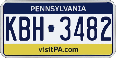 PA license plate KBH3482