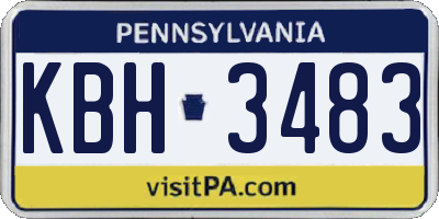 PA license plate KBH3483
