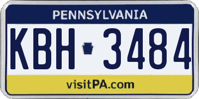 PA license plate KBH3484