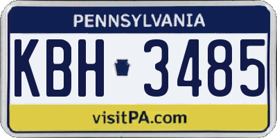 PA license plate KBH3485