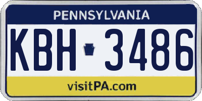PA license plate KBH3486