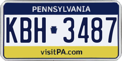 PA license plate KBH3487