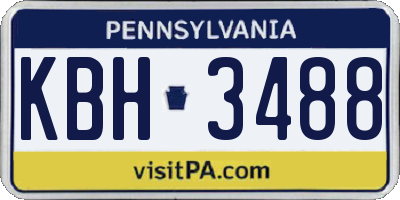 PA license plate KBH3488