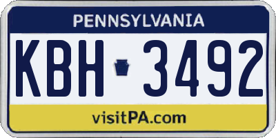 PA license plate KBH3492
