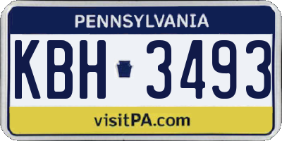 PA license plate KBH3493