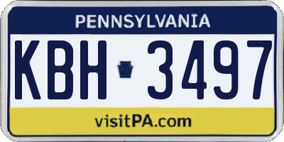 PA license plate KBH3497