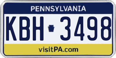 PA license plate KBH3498