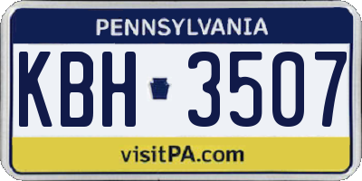 PA license plate KBH3507