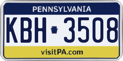 PA license plate KBH3508