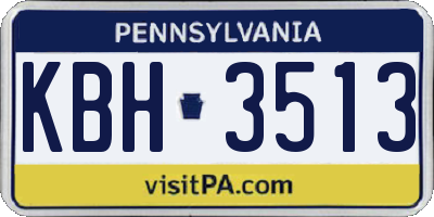 PA license plate KBH3513