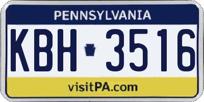 PA license plate KBH3516