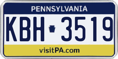 PA license plate KBH3519