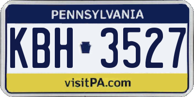 PA license plate KBH3527
