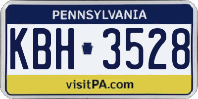 PA license plate KBH3528